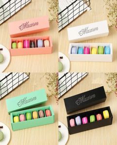 Cajas de pastel de caja de macarrones Cajas de chocolate Macaron hechas en casa Muffin Box Packaging de papel minorista 2055454cm verde negro EEA47869685