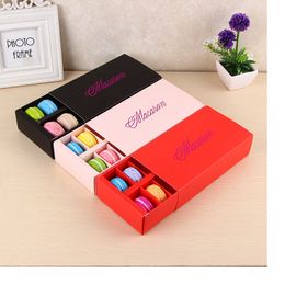 Macaron Box houdt 12 holte 20 * 11 * 5 cm Papierfeestvakken voor Bakkerij Cupcake Snack Candy Biscuit Muffin Box WA3247