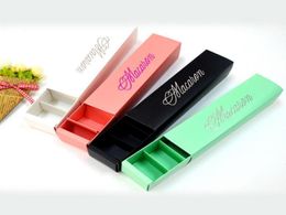 Macaron Cake Box Embalaje de macarrones Favores de dulces de boda Cajas de papel láser 6 cuadrículas Chocolates Boxcookie Box4482064