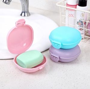 Macaron Color Bathroom Soap Case Dish Holder Home Shower Travel Hiking Container PP Portable Soaps Box with Lid SN2608