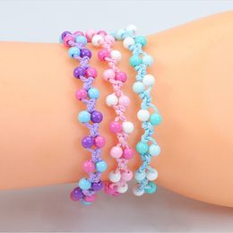 Bracelet de perles de couleur Macaron, princesse, fête d'amitié, pour étudiants, enfants, cadeau, bijoux à la mode