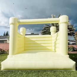 Macaron kleur commercieel Bounce House Bruiloft Opblaasbaar Wit Springkasteel kleurrijke volledige PVC jumper Huizen Bouncer Combo met blower Voor Kinderen Volwassenen-2