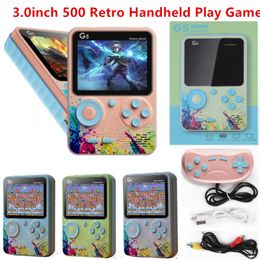 Macaron Color G5 Retro draagbare spelconsole Ingebouwde 500 klassieke spellen 3,0 inch scherm Draagbare gamepad met 1020 mAh oplaadbare batterij Ondersteuning TV-uitgang