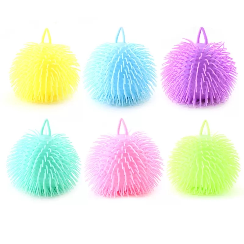 Macaron Flashing LED Caterpillar Decompression Toy Dense Hair Large Hairy Animal Indoor And Outdoor Entertainment Hedgehog Ball 20cm ZM109