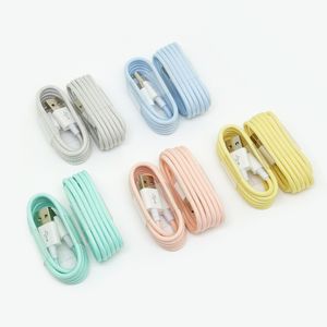 Macaron nylon gevlochten mobiele telefoonkabels Micro USB Type C Snellaadgegevens voor Samsung S20 S10 Opmerking 10