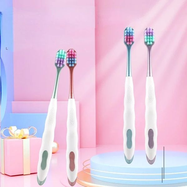 Cepillo de dientes Macaron Millones de nano Bristle Cepillo de dientes para adultos para herramientas de limpieza profunda y cuidados orales para una mejor salud dental y respiración fresca