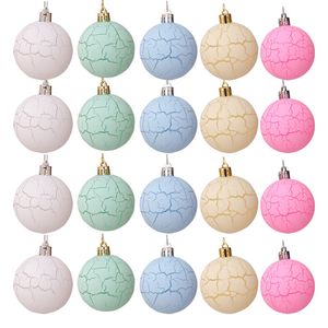 Bolas navideñas de macarrón, Bola de bombilla craquelada de plástico, accesorios de diseño de árbol de Navidad, decoraciones, colgante, decoración de muebles para el hogar, 6cm, 8cm