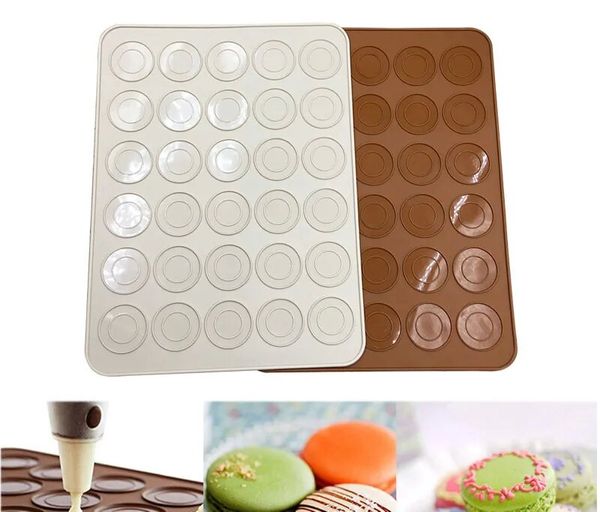 Macarons Silicone tapis de cuisson 30 cavité macaron pâtisserie moule four ustensiles de cuisson antiadhésif bricolage Macaron moule Pad cuisine outil de cuisson LL