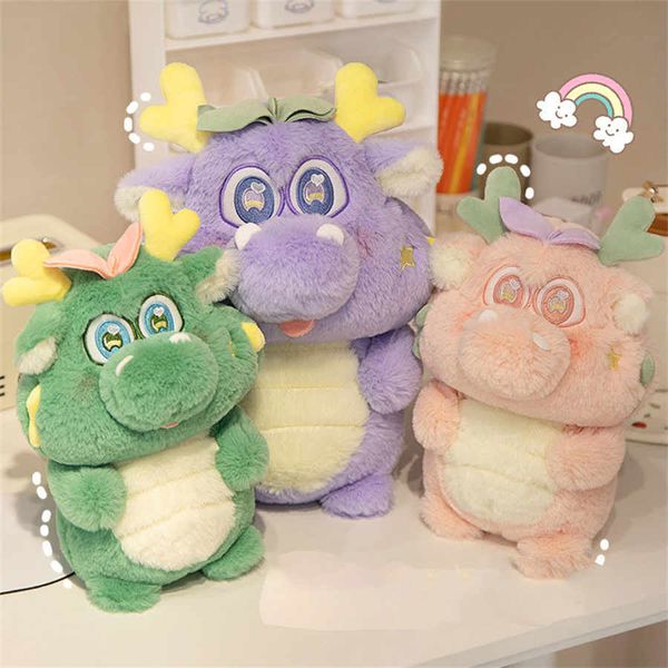 Macarons Style coloré Dragon dinosaure peluche Animal en peluche mascotte spéciale chiffon poupée cadeau de noël pour enfant