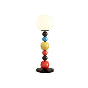 Lampe de Table boule colorée macaron, boules en métal, abat-jour en verre, éclairage de chevet de chambre à coucher pour salon