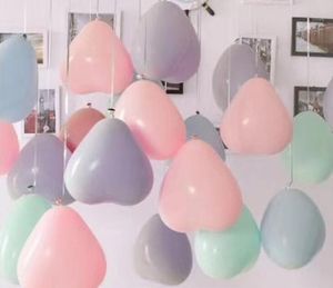 Ballons macarons en forme de cœur, décoration romantique en Latex épais pour mariage, fête d'anniversaire, réception-cadeau pour bébé, 12 pouces