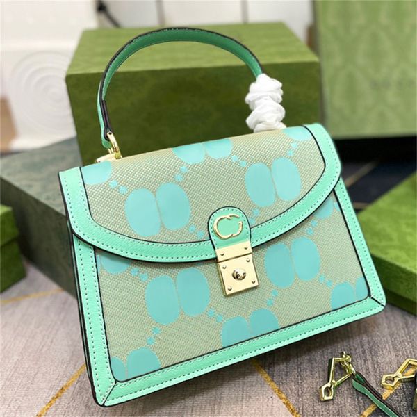 Macaroon Totes Primavera Moda Mulheres Casual Cross Body Bag Designers Luxurys Letras Completas Sacos de Ombro Feminino Golden Vintage Bloqueio Bolsas