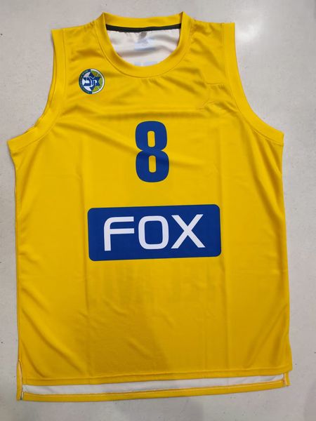 Maccabi Tel Aviv #8 Avdija 2020-21 Maillot de Basket-Ball Basketball Adulto Jersey se puede personalizar con cualquier nombre y número