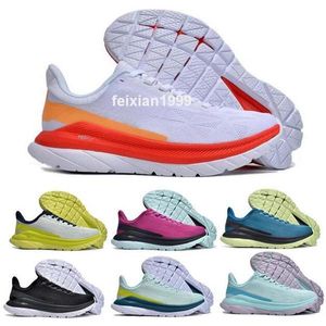 Mach 5 4 Race Running Shoes for Mens Women Hok HOLA One One Run Trainer Sneakers Outdoor Coral Coral Blanc Fiesta Black Glass Taille 5 - 12