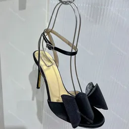 Mach Mach nuevos tacones diseñadores sandalias para mujer zapatos de vestir bombas satinado brillo bowknot lujo diamantes de imitación mujeres tacón alto noche slingback calzado de fábrica con caja