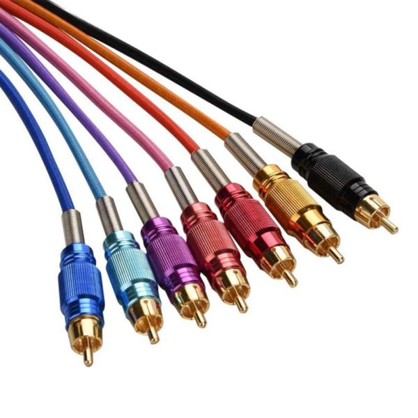 Machine 1,8m Tatouage Machine Clip Cord Cordon Profession Multicolor RCA Cable Tatouage Gun Soft Copper Tattoo Alimentation Alimentation Câble Accessoire