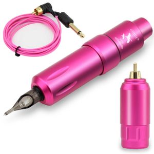 Machine 11000 tpm Cnc aluminium roze led-licht tattoo-pen Hine met batterijvoeding