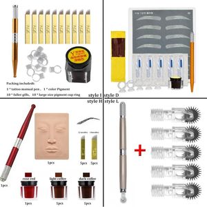 Máquina 3d Microblading Pen Kit de entrenamiento de tatuaje Práctica de tatuaje de cejas Maquillaje permanente profesional Tatuaje de cejas 1 juego al por mayor