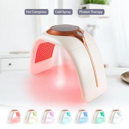 Machine 7 couleurs LED Machine Photon Cold Nano Spray Hydrating Hot Wind Hot Compress Facial Spa Salon Face Body Masque LED Masque PDT
