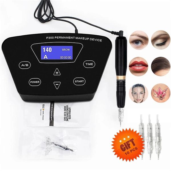 Biomaser de máquina P300 Tatuaje de maquillaje permanente Hine Kits Professional Digital Hine para cejas de labios rotativos de lápiz género Hine