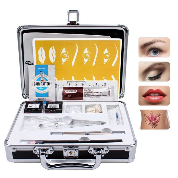 Máquina Bmx Tebori Microblading Kits Agujas Ceja Pluma Pigmentos Tatuaje Maquillaje Permanente Aguja Pasta Piel para Principiantes Arte Corporal
