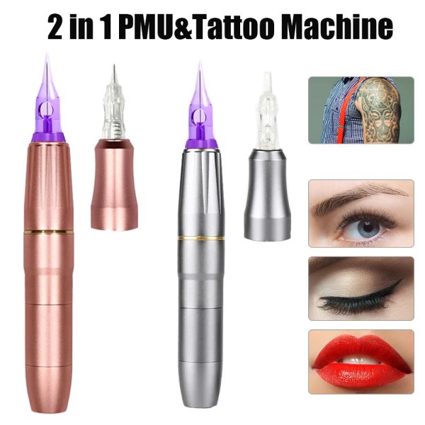 Machine Tattoo Tattoo Kits de machine 2 en 1 Machine à tatouage de maquillage permanent avec alimentation RCA Interface Rotary Tattoo Gun