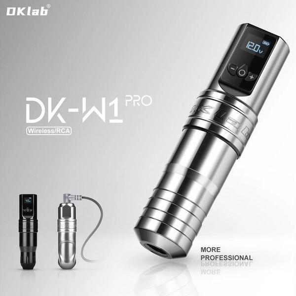 Máquina Dklab Wireless Tattoo Hine Pen Gun, conector RCA de 2 empuñaduras adicionales, para maquillaje permanente, Motor Sin Núcleo, dkw1 Pro