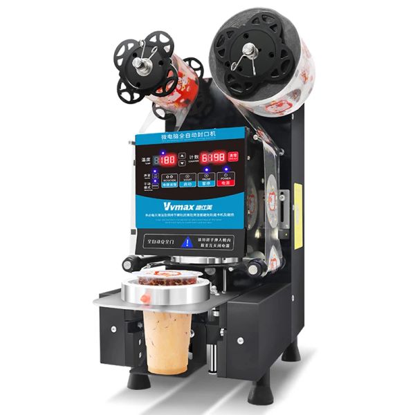 Machine complète tasse automatique scellant machine scellant en plastique en papier tasse lait lait gastronomie eaER electric bubble tea film anglaise version