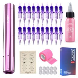 Machine Mast Tour Y22 pour maquillage Permanent, stylo à batterie Rechargeable sans fil, Kit de tatouage rotatif avec cartouche d'encre Wjx