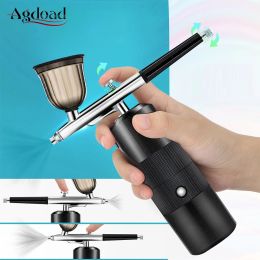 Machine Mini Air Compressor Nano Spray Spray Injecteur Portable Brusque Portable Paint Nail Paint Compresseur Kit d'aérographe pour ongles Tableau de gâteau art