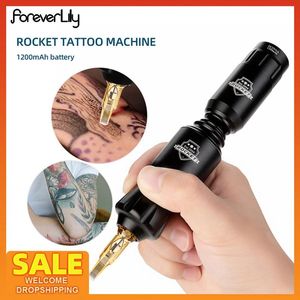 Machine Mini Rocket Tattoo Hine Set Japan Motor Wireless Tattoo Pen Voeding RCA Interface Rotary Tattoo Pen Kit Permanente make -up