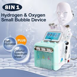 Machine nouvelle 8 en 1 Hydra professionnelle pour le visage professionnel avec aqua peeling micromoabrasion hifu rfems machine de beauté spa nettoyage du visage.