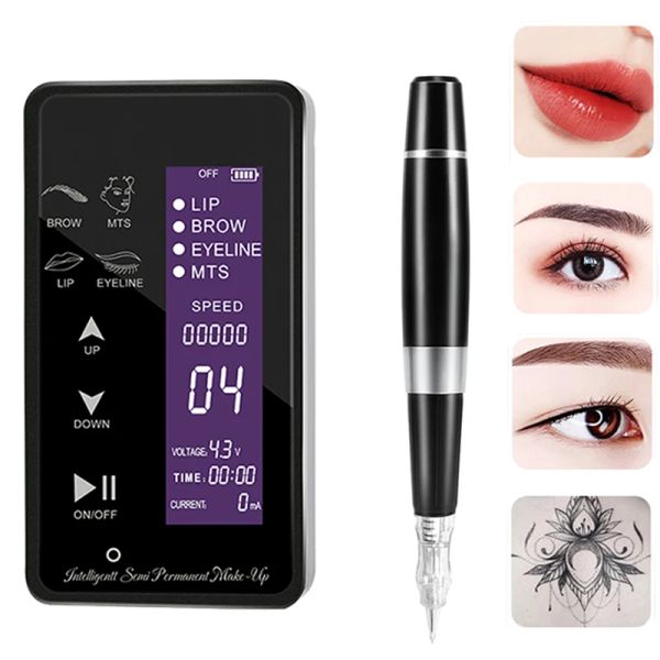Machine Permanent Makeup Hine Belips Lips Tattoo PMU Hine Pen Gun Digital Tattoo Kit Miconeedles for Eyeliner Cartridge Needles