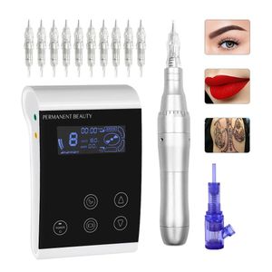 Machine permanente make-up Hine Rotary Tattoo Pen Dermografo Profesional voor wenkbrauwlippen Easy Click Tattoo Cartridge-naald