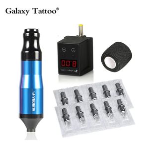 Machine Professionele Tattoo Hine Kit Permanente Make-up Tattoo Roterende Pen Set met Cartridge Naalden Draadloze Tattoo Mini Voeding