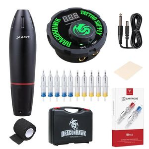 Machine Professional Tattoo Kit Tattoo Rotary Pen Hine Mast Tattoo Set Make -up Permanente cartridge naald Tattoo Body Art