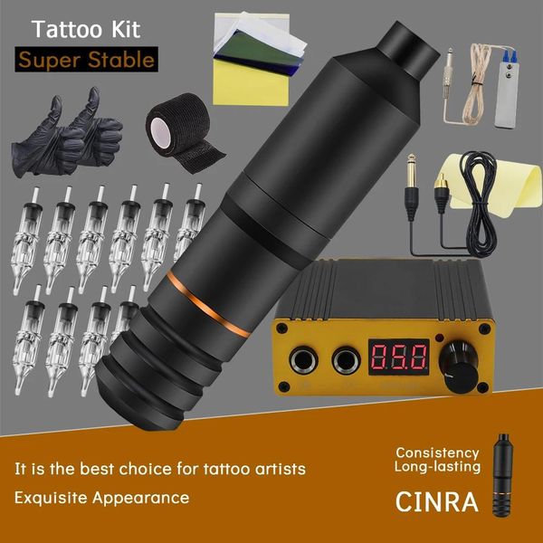 Machine Professional Tattoo Pen Kit Tattoo Hine Pen Cartridge Hine Hine Tattoo Gun Styl with RCA Cord Tattoo Needles Cartridge