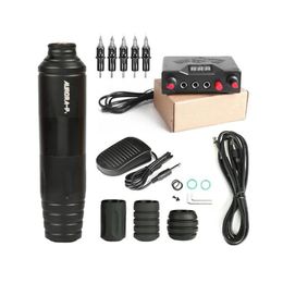 Machine Rotary Tattoo Hine Kit Professional Aurora P2 Tattoo Pen Set met tattoo handle 10000 tpm RCA -interface voor tattoo carrosserie kunst