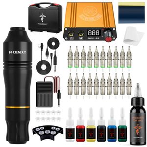 Kit de tatouage de machine, alimentation électrique avec cartouches d'aiguilles, outils de maquillage permanent, conception d'art corporel pour débutants en tatouage