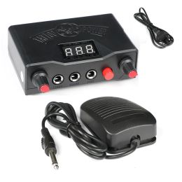 Kit d'alimentation de tatouage machine Digital LCD Dual Mode Power Foot Pédale Cable Cable pour le rotatif et le pistolet de bobine Machine Tatouage Kit d'accessoires