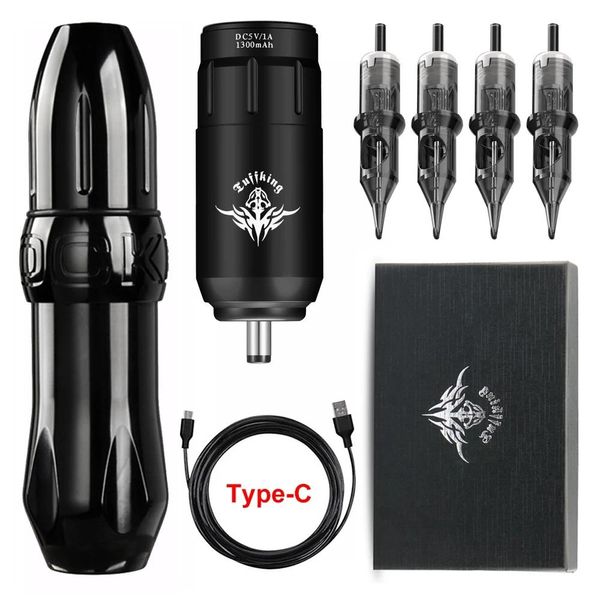 Machine Wireless Tattoo Hine Set Mini Battery Alimentation Alimentation avec cartouche à cartouche DC Jack Rotary Tatoo Tattoo Pen Kit Permanent Makeup Tool