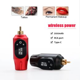 Machine Wireless Tattoo Power Alimentation RCA Interface Tattoo Pen Battery LCD Digital Affichage de 2000mAh