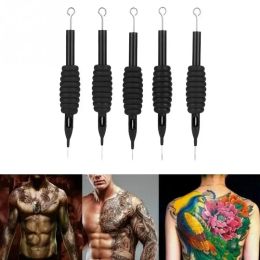 Machines 5pcs Black Stérile tatouage à aiguille à aiguille Aigne RL / RS / RM / M1 / M2 Silicone Grip Tip Holder Fourniture pour la mitrailleuse de tatouage