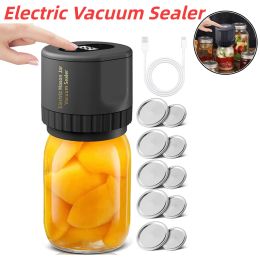 Machines Elektrische Mason Jar Vacuüm Sealer Automatische Jar Vacuüm Sealer Kit Draadloze opslag kan vacuümafdichtingspomp met Mason Jar -deksels