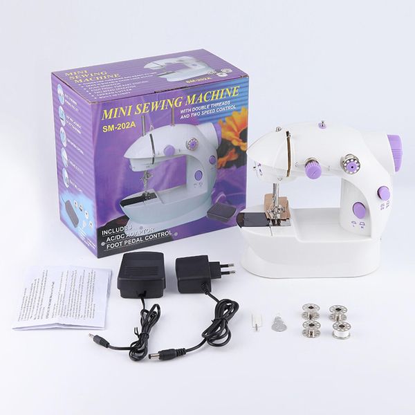 Máquinas Máquina de coser eléctrica Mini máquinas de coser con juguetes de coser portátiles ligeros para kit de costura para principiantes para regalo de cumpleaños doméstico