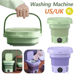 Machines opvouwbare wassen hine 8l met droog ondergoed slipjes sokken 12w 3 modi automatische washel met draaiende droge wasmachine