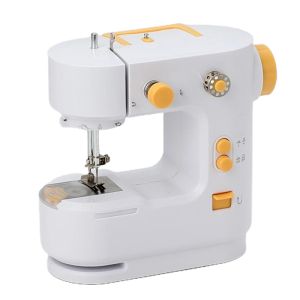 Machines Mini Machine à coudre électronique avec pédale, éclairage de couteau tangent pour débutants, pantalons, tissu en cuir