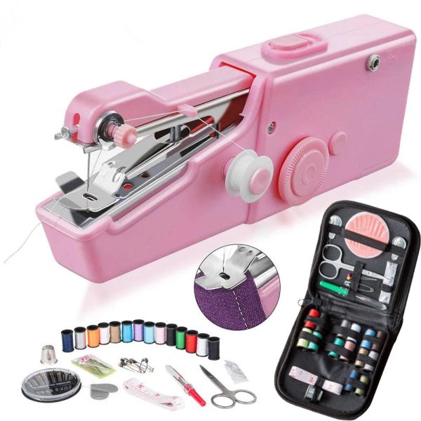 Machines Portable Mini Machine à coudre à la main point électrique ménage ensemble de couture sans fil pour les réparations rapides bricolage vêtements Stitchin