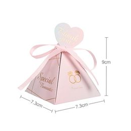 Machines Triangular Pyramid Marble Candy Box Favors and Gifts Boîtes Chocolate Box pour les cadeaux