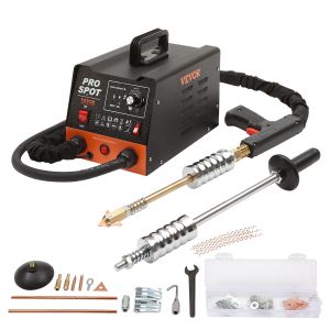 Machines Vevor Stud Welder Dent Reparat Kit 3KW Spot Welder Dent trekkracht met 6 lasmodi voor auto, vrachtwagen, motorfiets dent reparatie